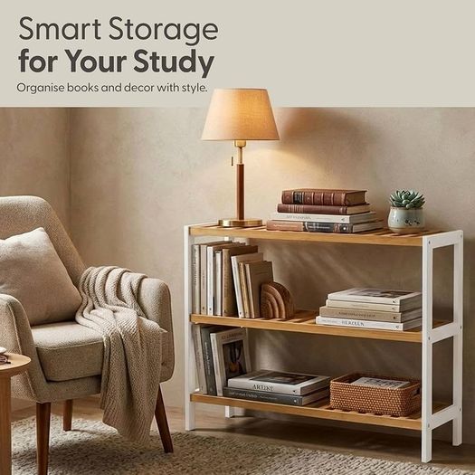 3 Tier Natural Bamboo Shoe Rack Easy Assembly & Strong Design Stand Shelf Organiser Ideal for Corridor,Bedroom,Bathroom,Hallway & Small Spaces Large Capacity Up to 9 Pairs of Shoes(55x70x25cm)