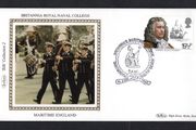 1982 Great Britain Benham Silke Cover showing Britannia Royal Naval College tying 19 1/2p Admiral Blake and Triumph commemorative stamp
