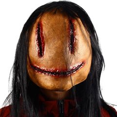 Halloween Mask for Adults, Realistic Horror Mask with Hair, Creepy Halloween Mask for Theme Party Cosplay