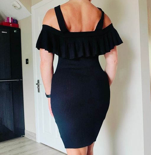 Mini knitted black dress APRICOT, SIZE 10