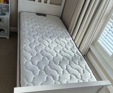Single bed and mattress