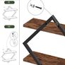 Floating Shelves, Set of 2 Wall Shelves, 2-Tier Hanging Shelves, Wall Shelf Set of 2, Wall Mounted Shelves, for Living Room, Bedroom, Kitchen, Office, Study, Rustic Brown Image 4
