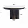 Modern Round Coffee Table 60cm White Marble Effect Top with Metal Base Image 6