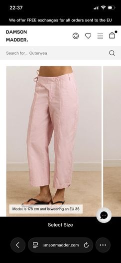 Soft pink cotton twill trousers