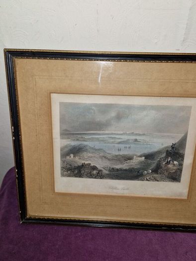 Antique engraving of Clifden Castle framed