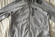 Adidas Grey Full-Zip Hoodie M