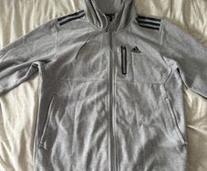 Adidas Grey Full-Zip Hoodie M