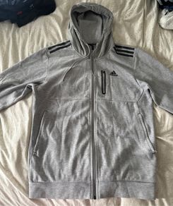 Adidas Grey Full-Zip Hoodie M