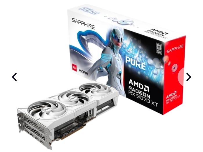 Rx9070xt sapphire pure white