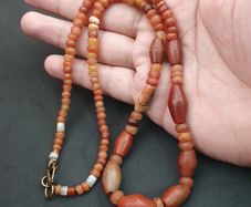 Ancient Carnelian Agate Beads From Mali Africa Necklace 22 inches