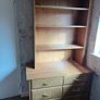 Wooden office desk and shelving unit Image 3