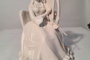 'The Harpist' glazed porcelain bisque