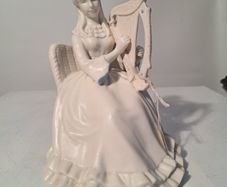 'The Harpist' glazed porcelain bisque