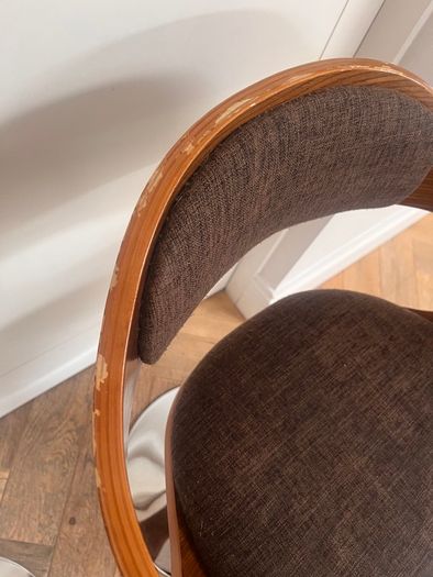KARE Design Monaco Bar Stools, Pair, Walnut & Chrome, Adjustable