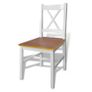 5 Piece Dining Set Brown and White Image 3