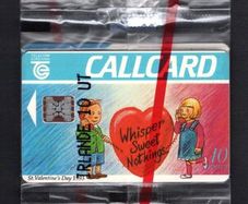 1993 Ireland 10 unit St Valentine's Day 1993 (Schlumberger ) Call Card Mint in Packaging Strip of 7. Telecom Eireann Card Number 1041