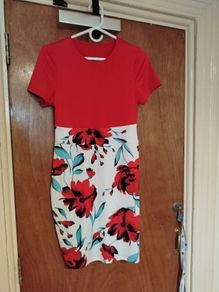 Sexy white and red  femenine dress for crossdresser