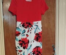Sexy white and red  femenine dress for crossdresser