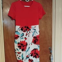 Sexy white and red  femenine dress for crossdresser