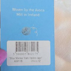 Newbridge Blue Ombre Merino Yarn Cape made in Avoca Mill