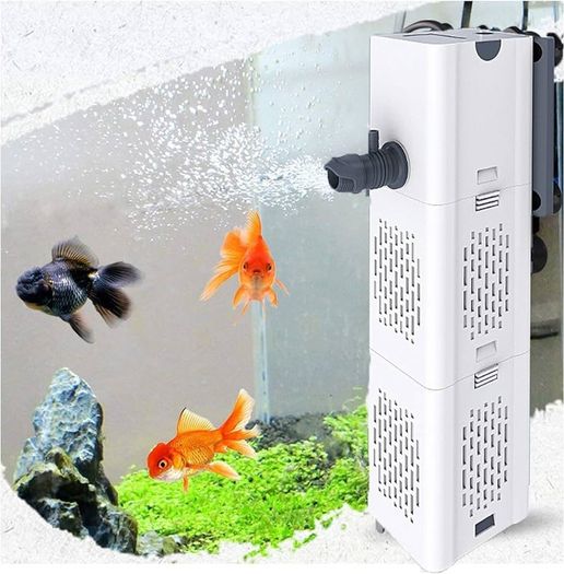 NEW SALE | Quiet Fish Tank Filter 4-in-1 Internal Aquarium Filter,500L/H Submersible Water Pump Oxygen Aeration Wave Maker Water Change for Betta, Turtle, Pond Fish