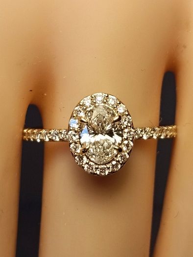 14ct Yellow Gold Petite Lab Grown Diamond Solitaire Ring with Accents