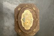 Small Vintage Hinged Floral Metal Tin