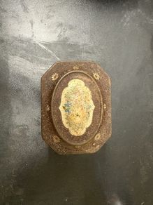 Small Vintage Hinged Floral Metal Tin