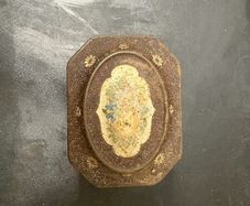 Small Vintage Hinged Floral Metal Tin