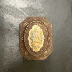 Small Vintage Hinged Floral Metal Tin