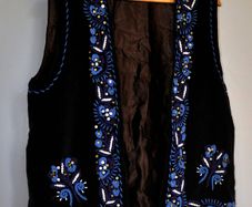 Blue Velveteen Beaded Vest