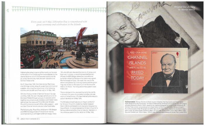 2015 Jersey Stamp Year Book (hardback) issued by Jersey Post includes 28 images of contents