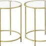Round Side Table Set of 2 Small Coffee Table Glass Image 3