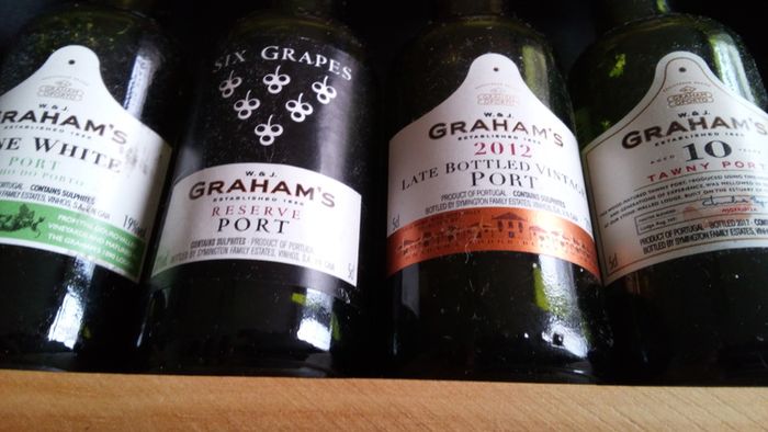 Graham's Port. Mini Port Wine Selection. Empty Bottles.