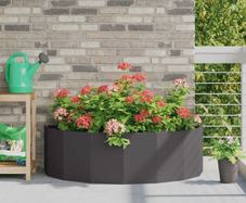 Planter Black 120 x 60 x 35 cm Steel