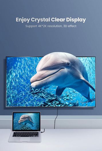 Ugreen Premium 1.5M Mini HDMI (Male) to HDMI (Male) 3D/UHD 4K@60Hz Bi-Directional Cable (Gold-Plated) (Brand New/Warranty)