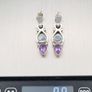 Vintage 925 Sterling Silver Moonstone Amethyst Earrings Image 8