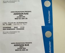 Addison Rae Tickets x2 - Dublin June 3rd