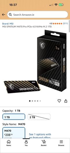 MSI Spatium M470 PRO 1TB NVMe SSD (Brand New & Sealed)