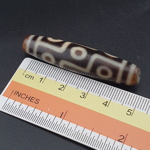 Antique Himalayan 9 Eyes Agate Dzi Bead Amulet