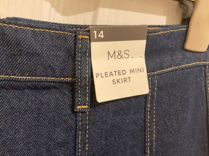 New denim pleated mini skirt MARKS AND SPENSERS