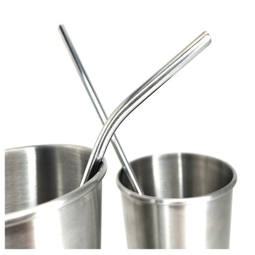 Reusable Metal Straws Stainless Steel Bent 8.5cm 5 in Pack