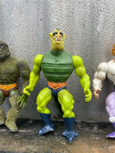 Vintage Masters of the Universe, He-man, Prince Adam, Stinker, Grizzlor, Whiplash, Mossman, c1980s