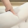 Upholstered bench, vintage design, 2 cushions, chenille cover, 115 x 44 x 58 cm, Beige Image 4