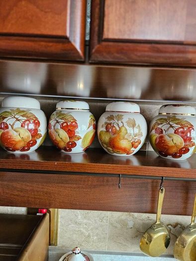 Set of stunning vintage lidded jars