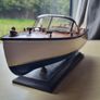 Wooden model replica of a classic Chris-Craft or Riva-style motorboat Image 4