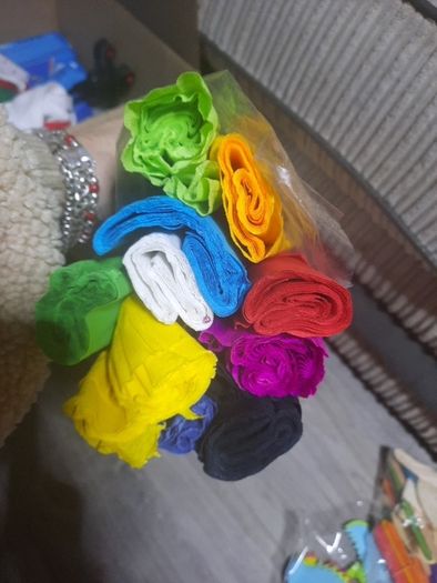 large bundle coloured crepe paper