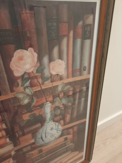 Print , wooden frame and glass
