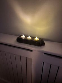 Rustic Wooden Candle Holder Display