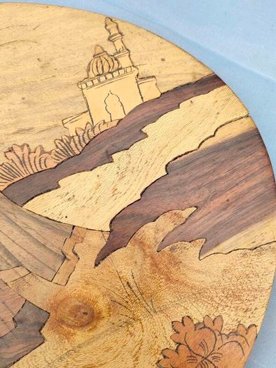 2 X Vintage Indian Rosewood Marquetry panels
